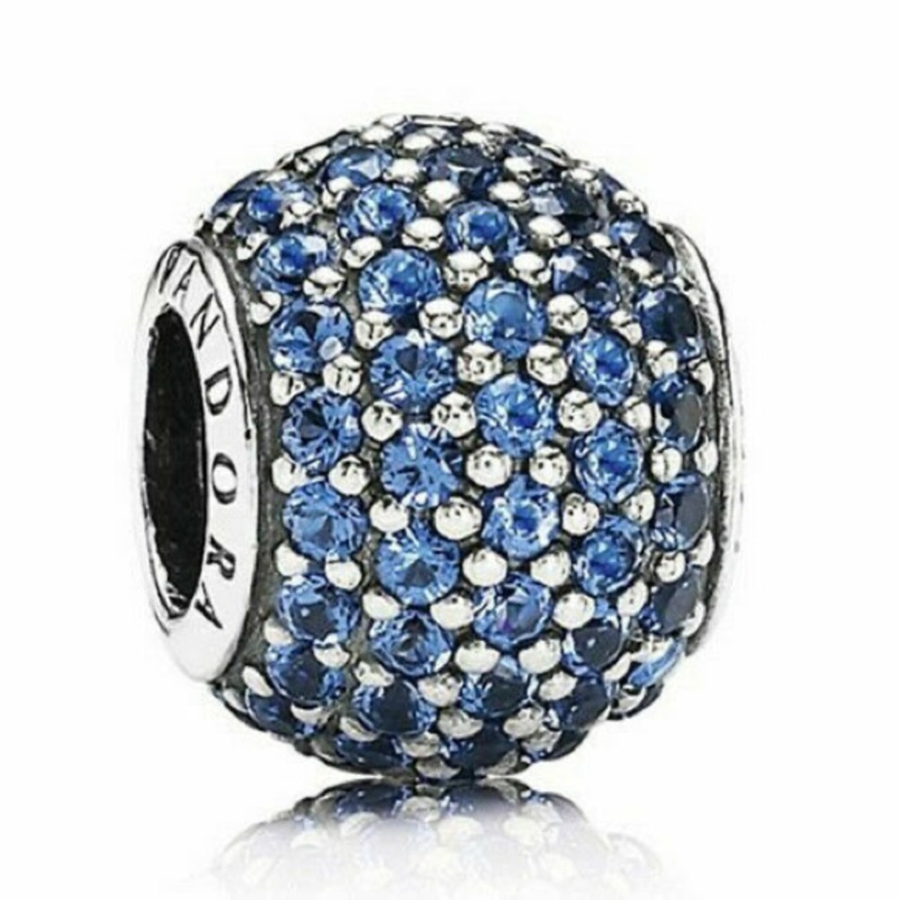 AUTHENTIC PANDORA CHARM PAVE BLUE BEAD 791051NCB